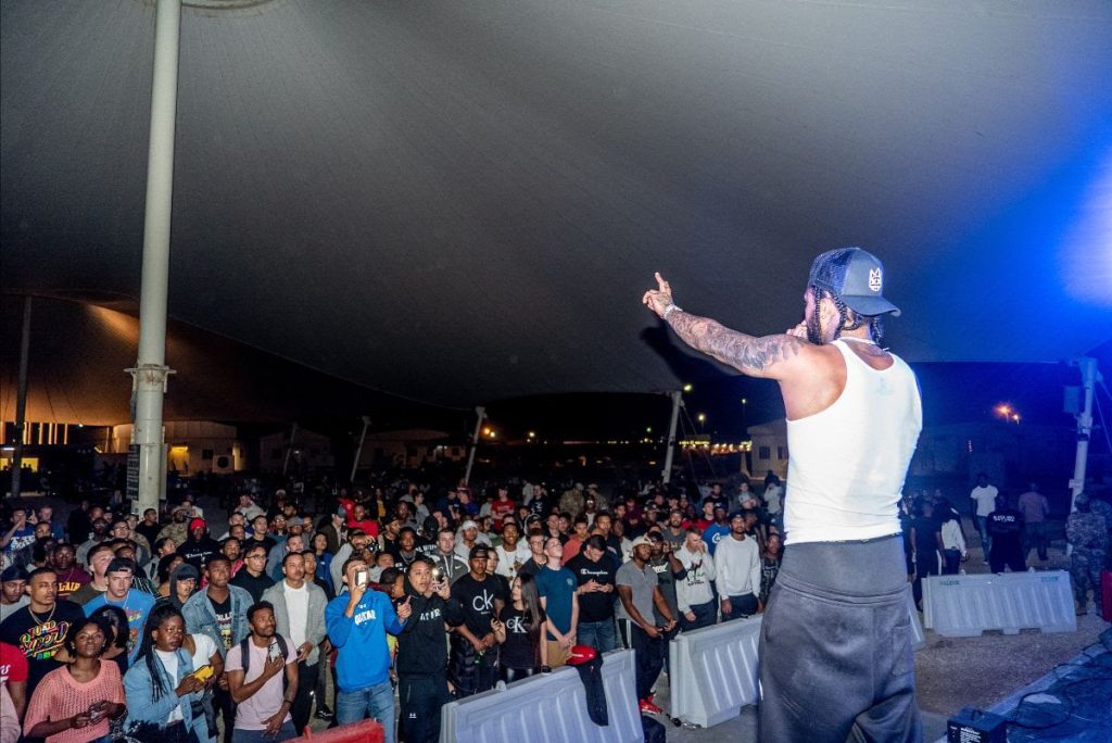 Dave East Performs for U.S. Troops in Qatar